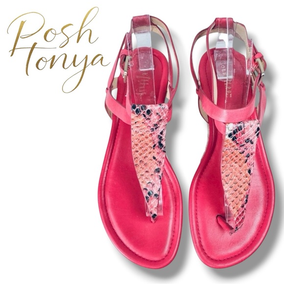 Cole Haan Grove Leather Espadrille Sandals Pink Python Snake Size 6 Coastal Boho - Picture 2 of 16